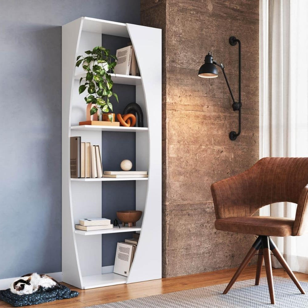 5-Shelf Multipurpose Bookcase, White