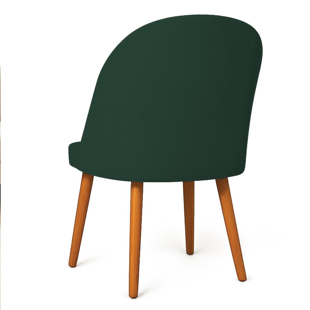Luna Set of 6 Suede Dining Armchairs, Chestnut Legs