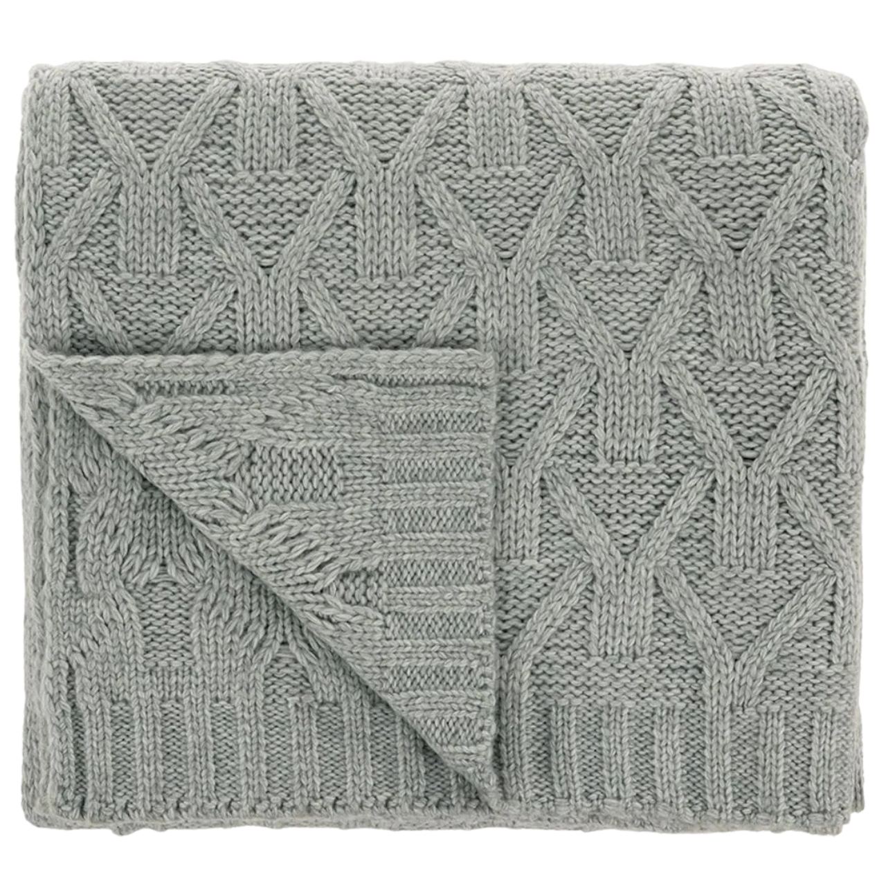 Roman Acrylic Knitted Bed Runner, Mist