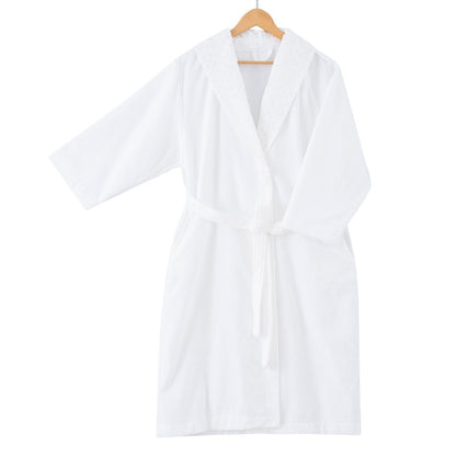 Lovely 100% Cotton Bathrobe, White, Size M