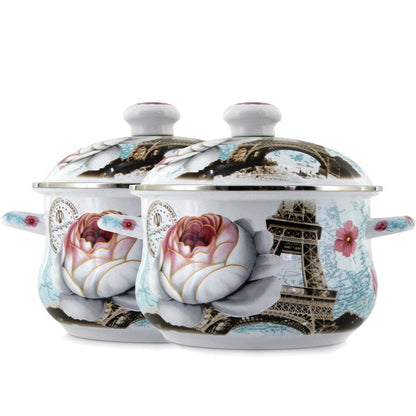 Paris 2-Piece Enameled Steel Pot Set, 22 cm