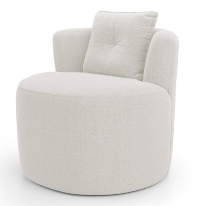 Bob Organic Boucle Lounge Chair with Pillow, Off White