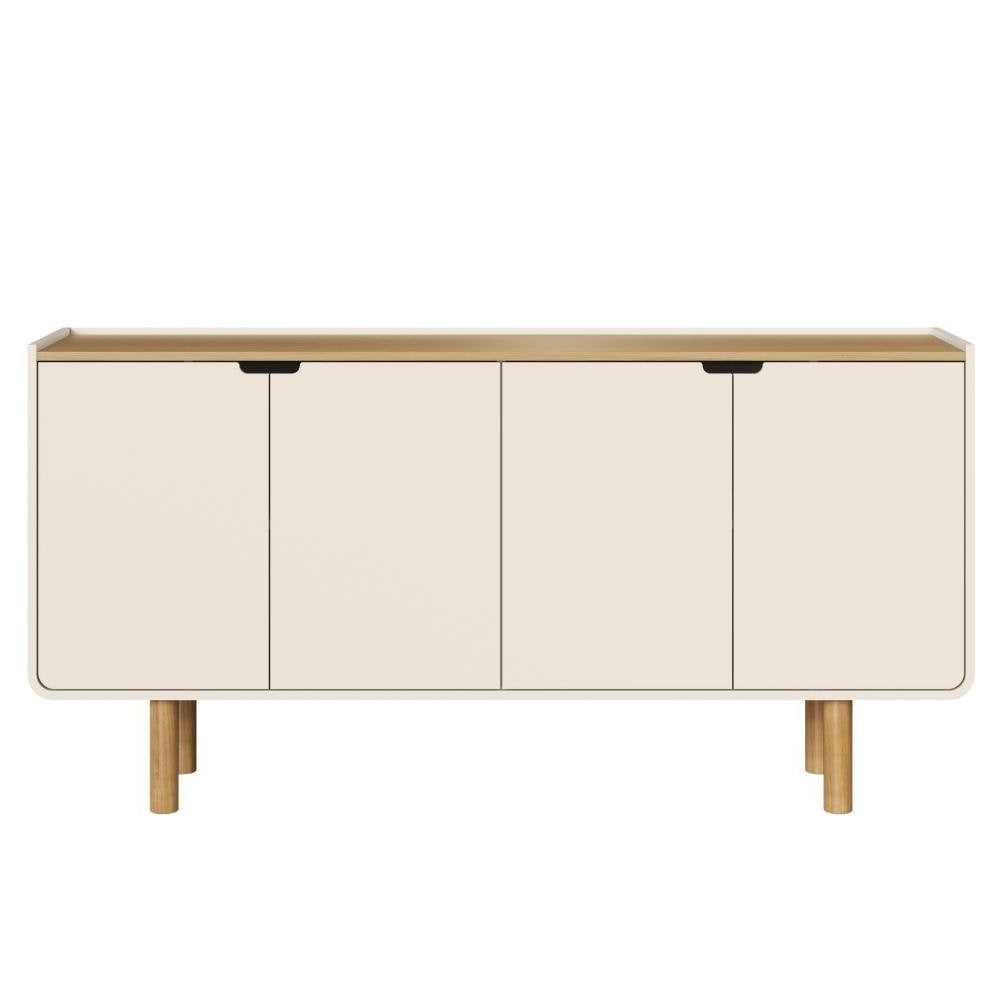 Aura 4-Door Buffet with Wood Legs