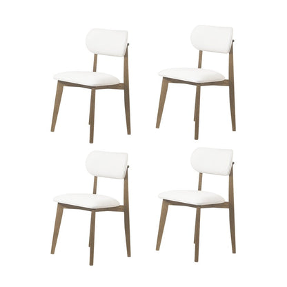 Lunna Set of 4 Upholstered Dining Chairs, Off White Linen
