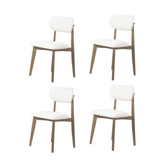 Lunna Set of 4 Upholstered Dining Chairs, Off White Linen