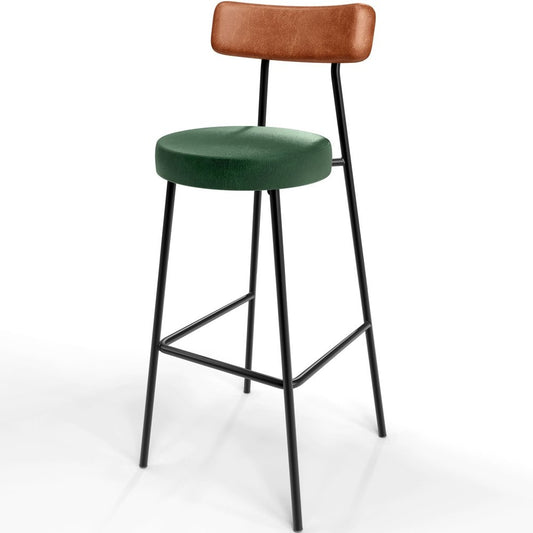Milano High Bar Stool, Camel and Moss Green