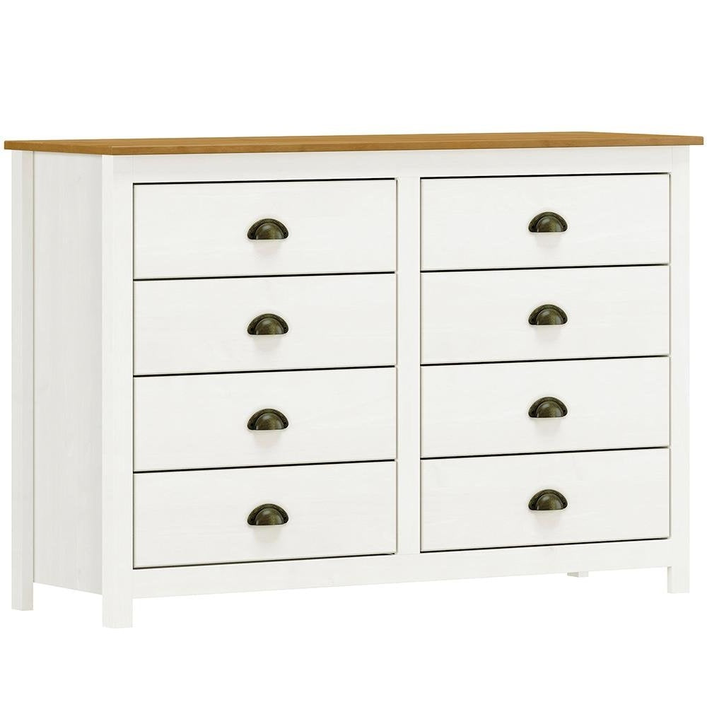 Milani Solid Wood 8-Drawer Dresser and 2 Nightstands Set