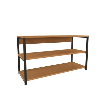 3-Tier Industrial Shoe Rack, Cinnamon and Matte Black