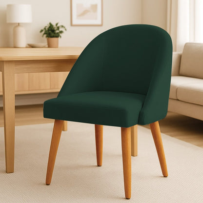Luna Set of 6 Suede Dining Armchairs, Chestnut Legs