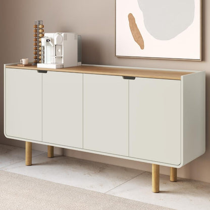 Aura 4-Door Buffet with Wood Legs