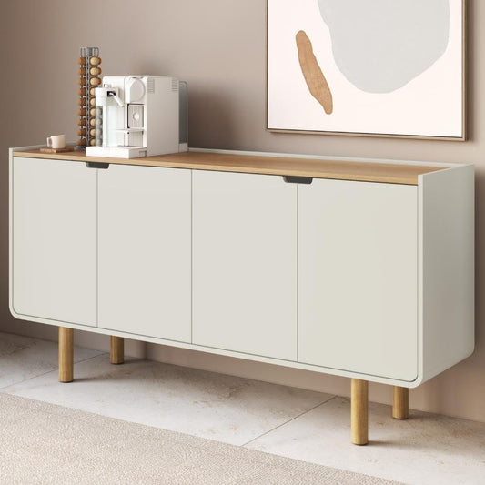 Aura 4-Door Buffet with Wood Legs