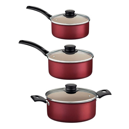 Turim 10-Piece Nonstick Cookware and Utensil Set, Red
