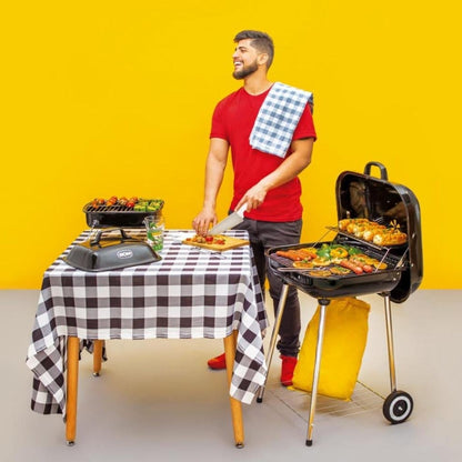 Barbacoa Enamel Charcoal Grill with Wheels