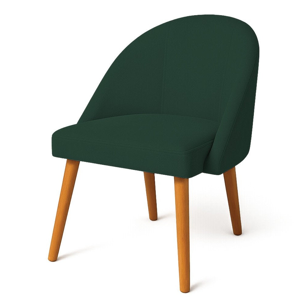 Luna Set of 6 Suede Dining Armchairs, Chestnut Legs