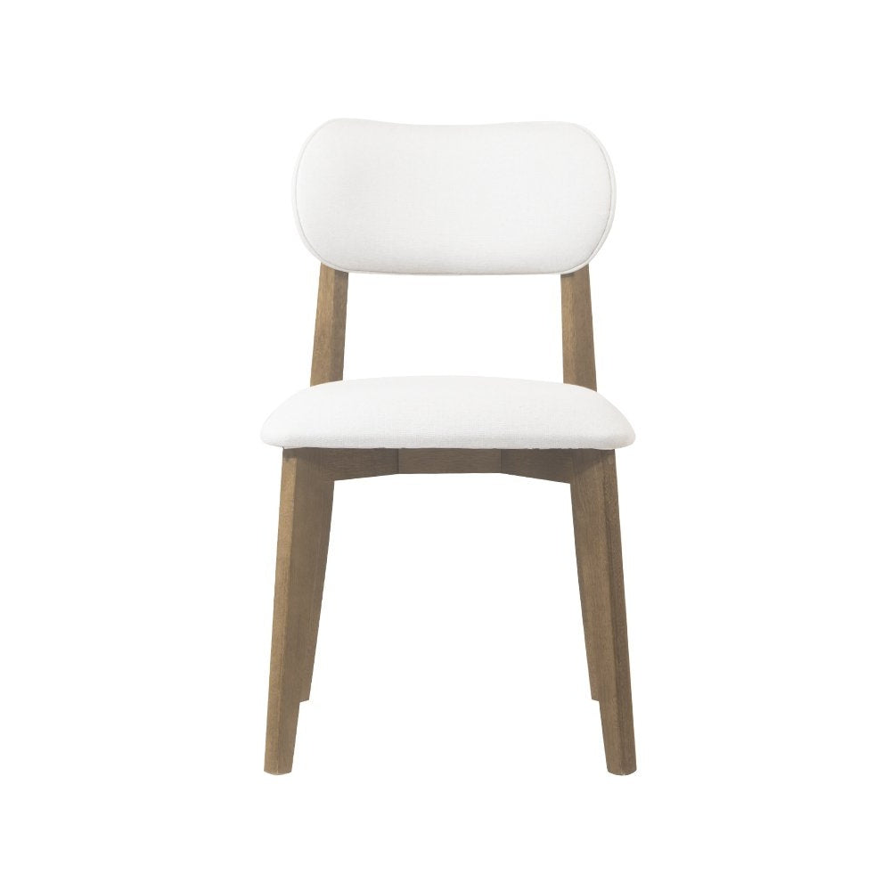 Lunna Set of 4 Upholstered Dining Chairs, Off White Linen