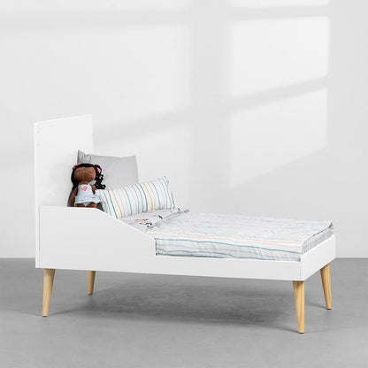 Noah Convertible Baby Crib, Natural and White