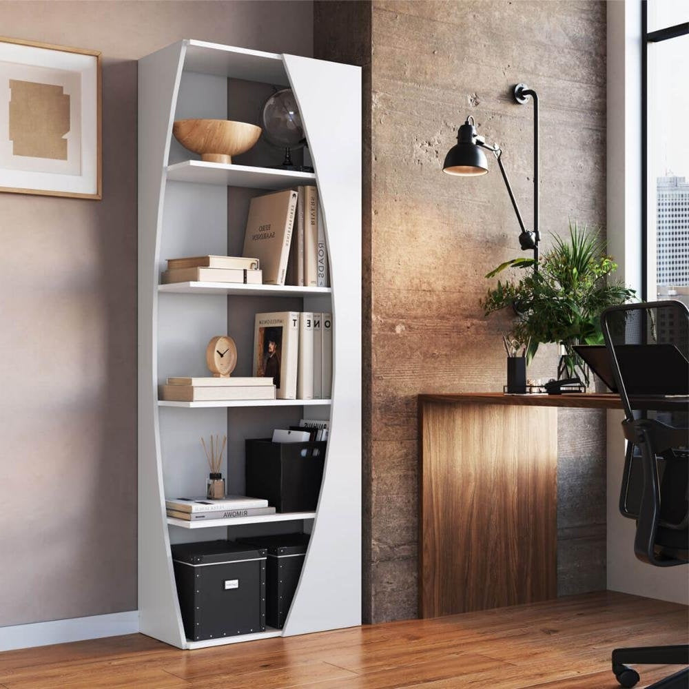 5-Shelf Multipurpose Bookcase, White