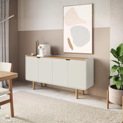 Aura 4-Door Buffet with Wood Legs