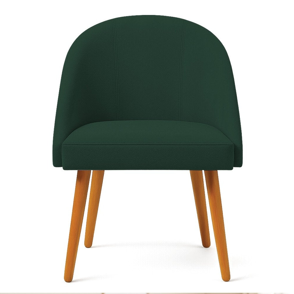 Luna Set of 6 Suede Dining Armchairs, Chestnut Legs