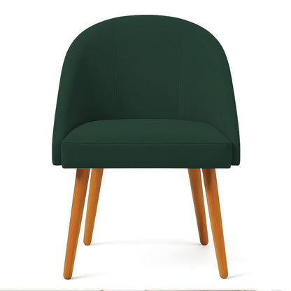 Luna Set of 6 Suede Dining Armchairs, Chestnut Legs