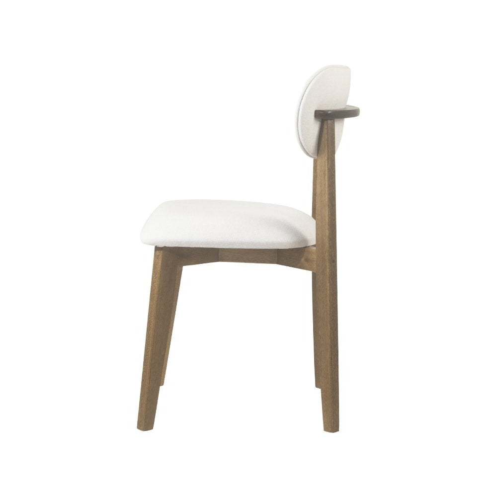 Lunna Set of 4 Upholstered Dining Chairs, Off White Linen
