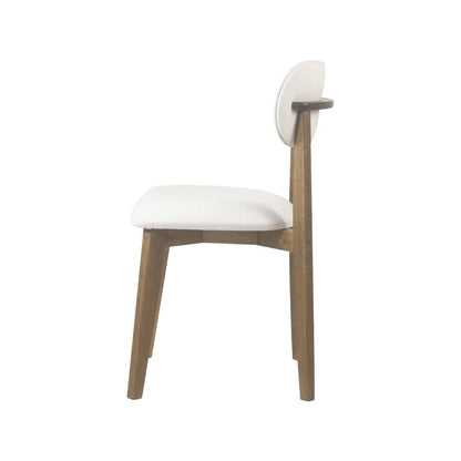 Lunna Set of 4 Upholstered Dining Chairs, Off White Linen