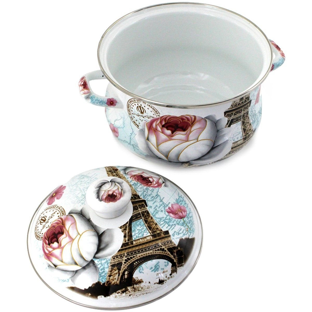Paris 2-Piece Enameled Steel Pot Set, 22 cm