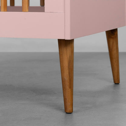 Noah Wood Convertible Baby Crib, Matte Pink