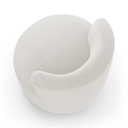 Bob Organic Boucle Lounge Chair with Pillow, Off White