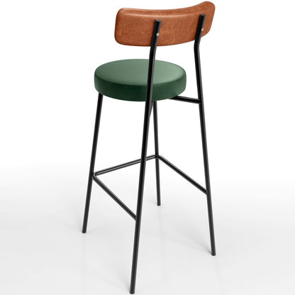 Milano High Bar Stool, Camel and Moss Green