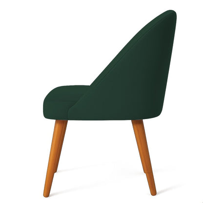 Luna Set of 6 Suede Dining Armchairs, Chestnut Legs