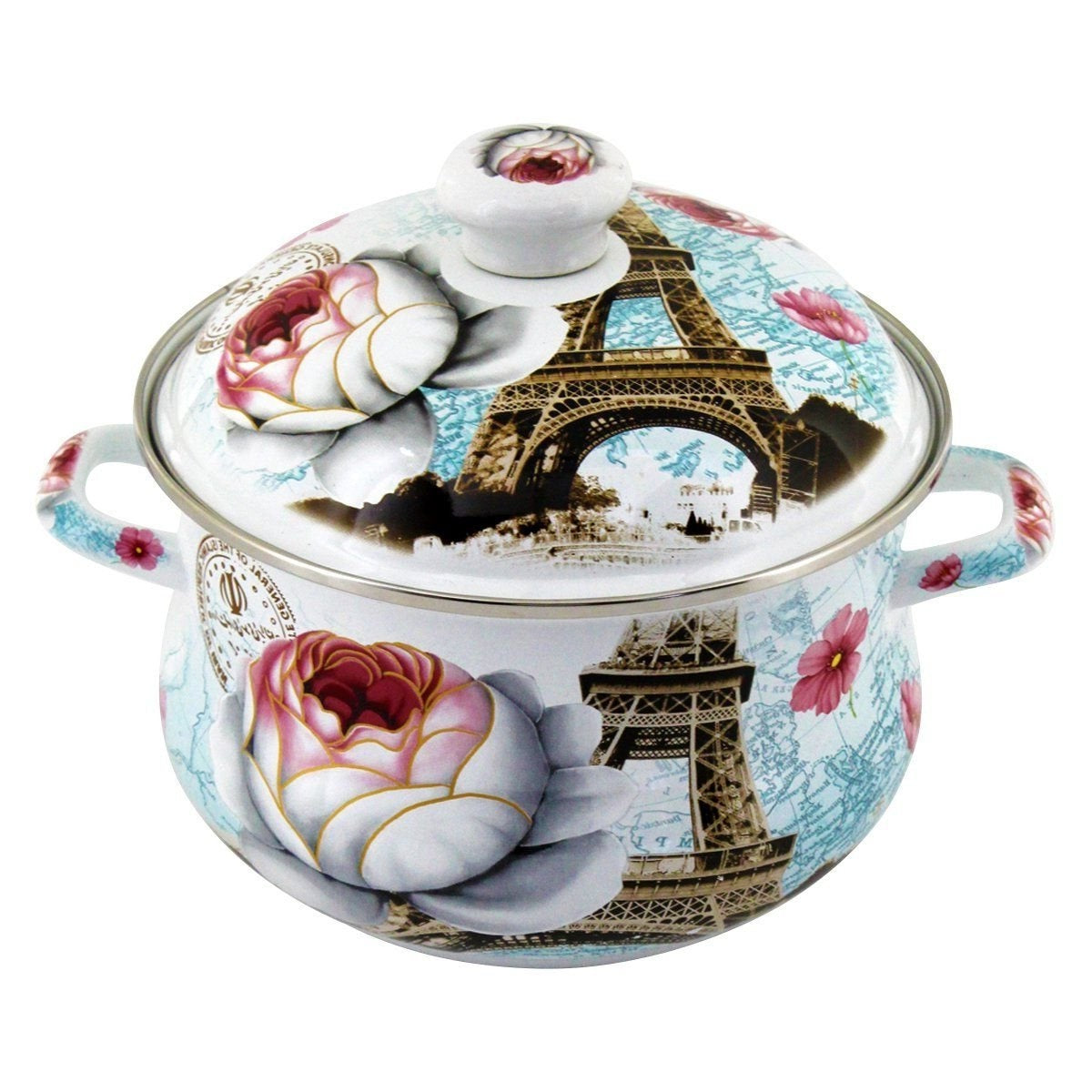 Paris 2-Piece Enameled Steel Pot Set, 22 cm