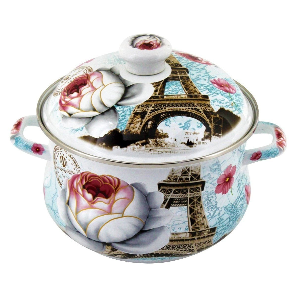 Paris 2-Piece Enameled Steel Pot Set, 22 cm