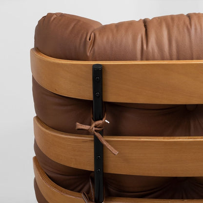Costela Lounge Chair and Ottoman Set, Caramel