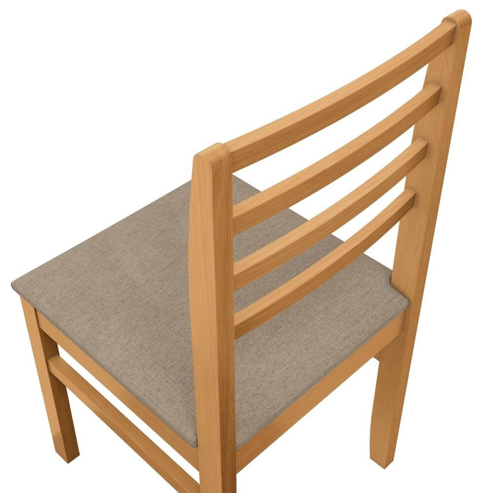 Elisa Solid Wood Dining Set with 6 Linen Chairs