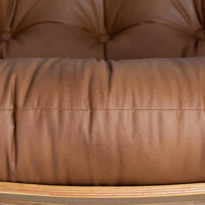 Costela Lounge Chair and Ottoman Set, Caramel