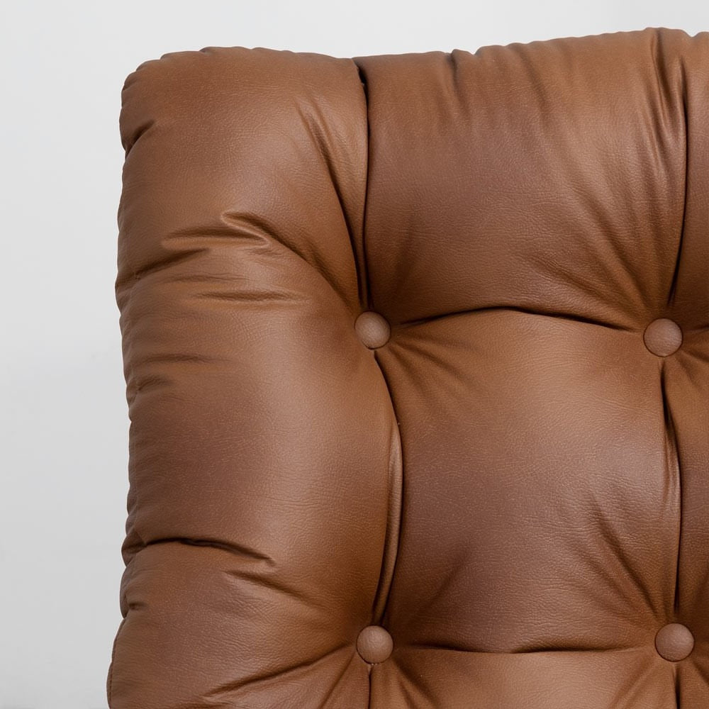 Costela Lounge Chair and Ottoman Set, Caramel