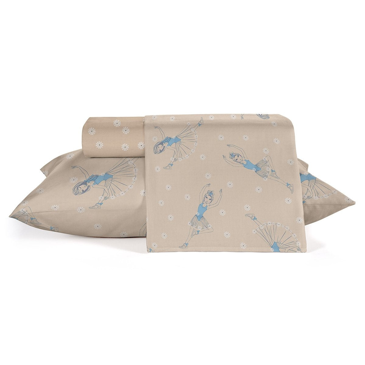 Ballerina & Daisies 100% Cotton Kids' Twin Sheet Set