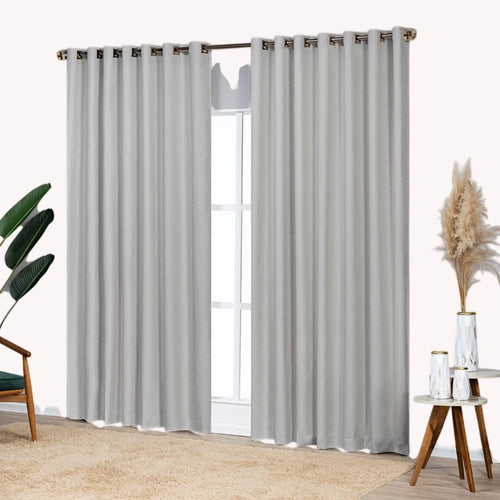 Celine 100% Blackout Curtain for Rod, Gray, 118 in x 106 in