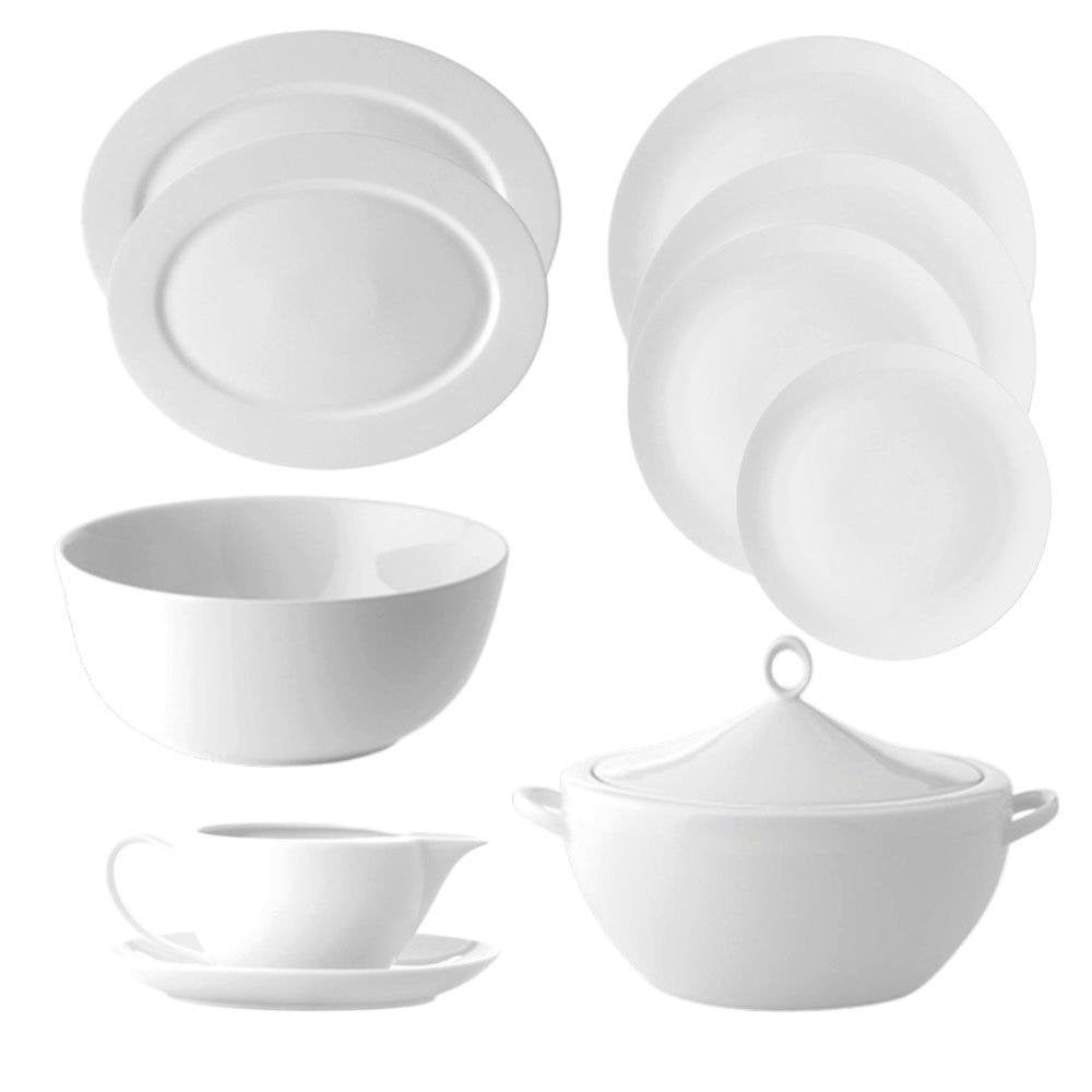 Broadway White 42-Piece Porcelain Dinnerware Set