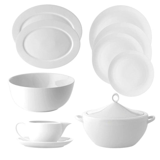 Broadway White 42-Piece Porcelain Dinnerware Set