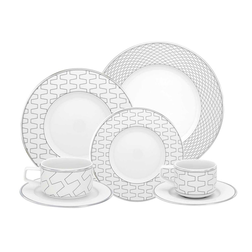 Trasso 30-Piece Porcelain Dinner, Tea & Coffee Set