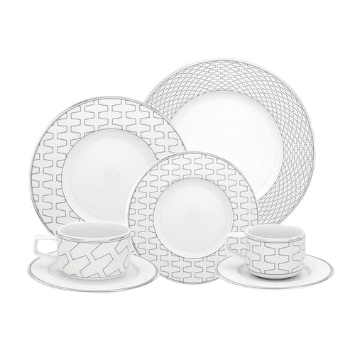 Trasso 30-Piece Porcelain Dinner, Tea & Coffee Set