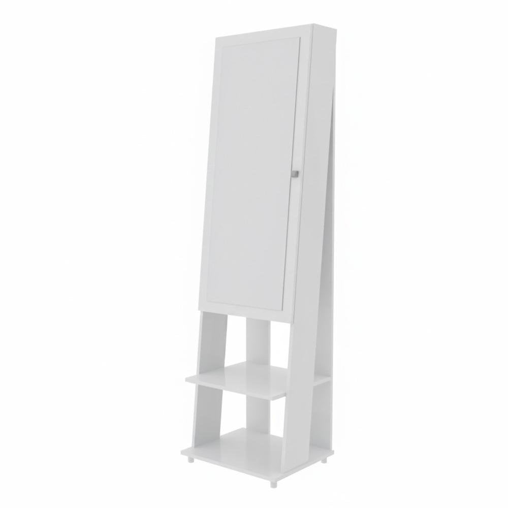 Rectangular Floor Mirror with Shelves & Accessory Organizer