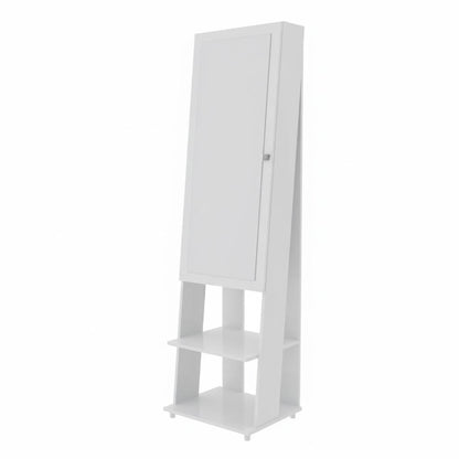 Rectangular Floor Mirror with Shelves & Accessory Organizer