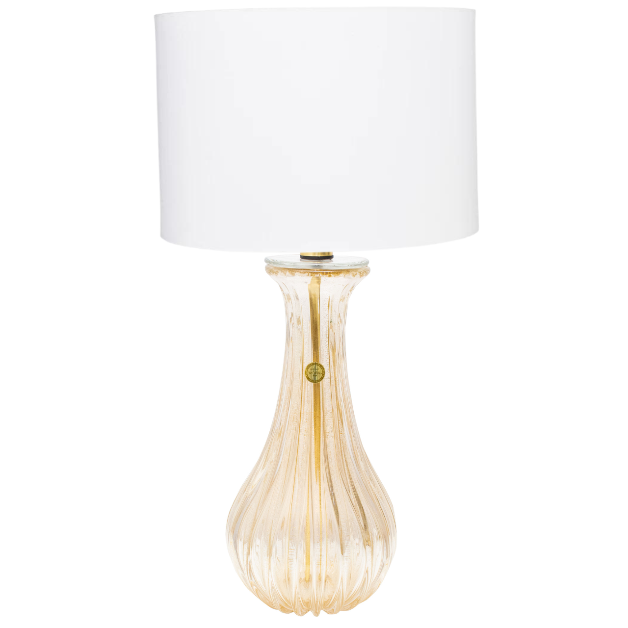 Clamart Gold Murano Crystal Table Lamp Base, 15.7 in