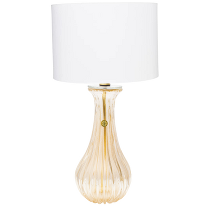 Clamart Gold Murano Crystal Table Lamp Base, 15.7 in