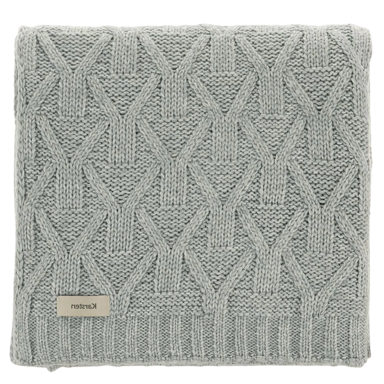 Roman Acrylic Knitted Bed Runner, Mist