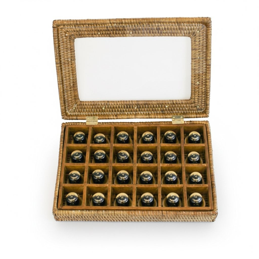 Rattan Coffee Capsule Organizer Box, Caramel