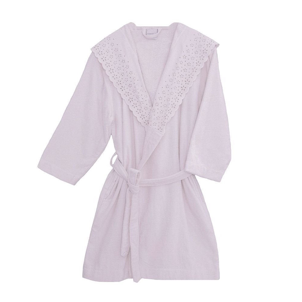 Crystal 100% Cotton Bathrobe, Pink, Size S